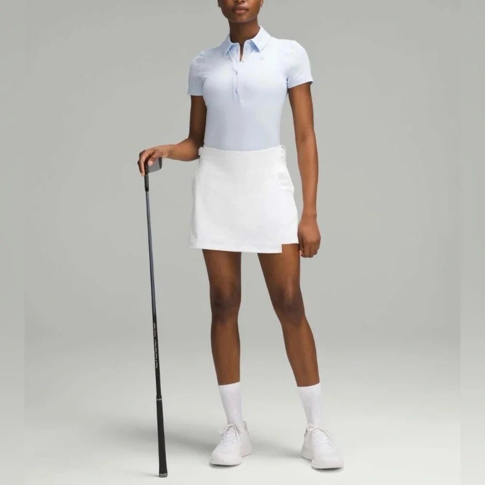 Rare Lululemon Wrap-Front Mid-Rise Golf Tennis Pickleball Skirt White Size 8